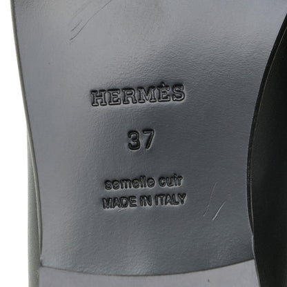 Hermes Calfskin Womens Destin Loafers 37 Black 6 of 16