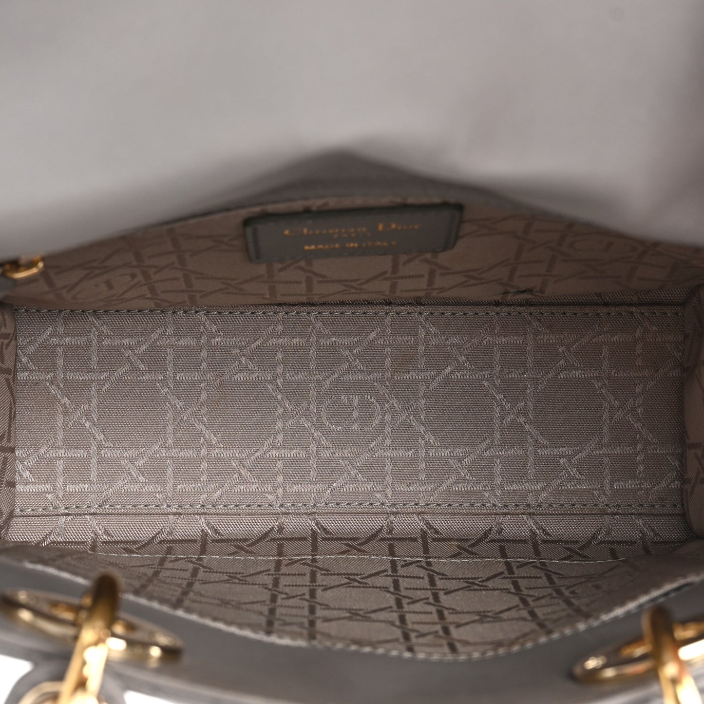 Lambskin Cannage Small Lucky Badges My Lady Dior Grey