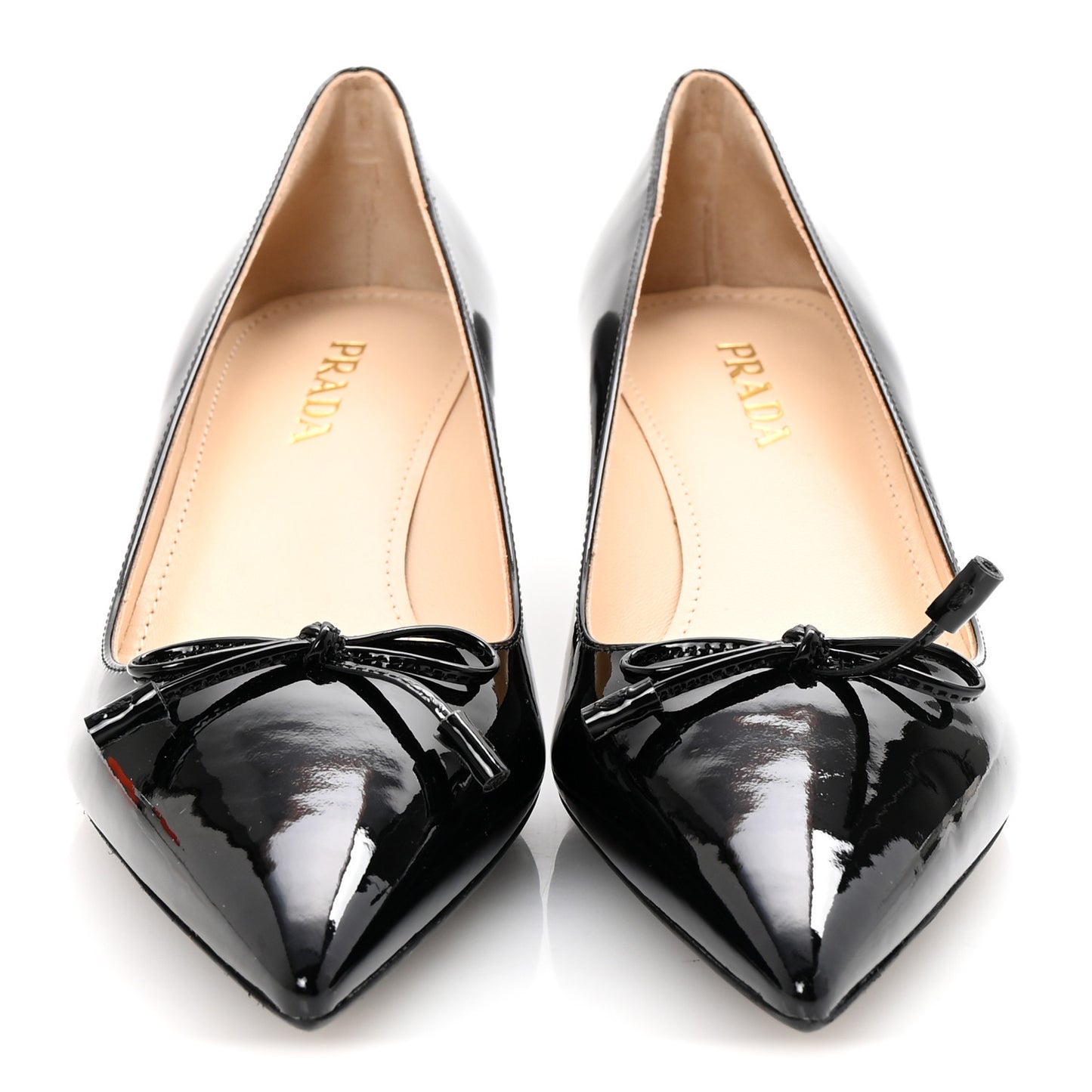 Vernice Pointed Toe 50mm Bow Pumps 38 Black