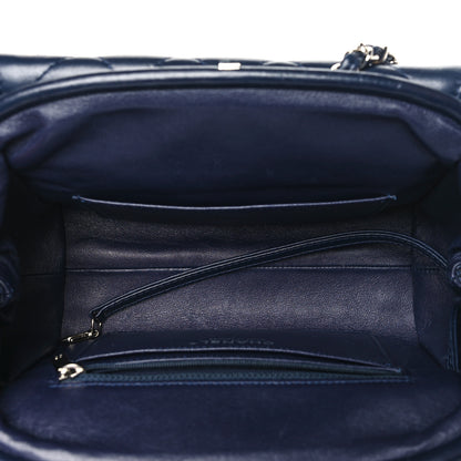 Chanel Calfskin Quilted Kisslock Frame Chain Bag Navy 5 of 10