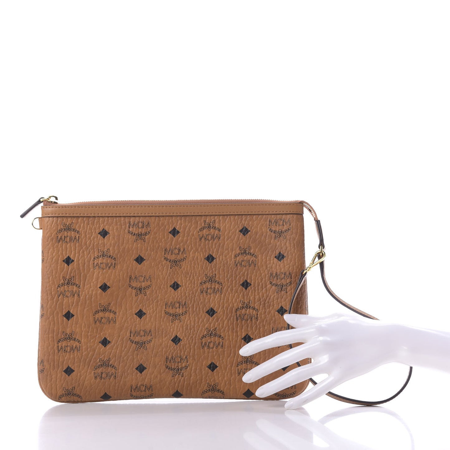 Visetos Medium Stark Wristlet Pouch Cognac
