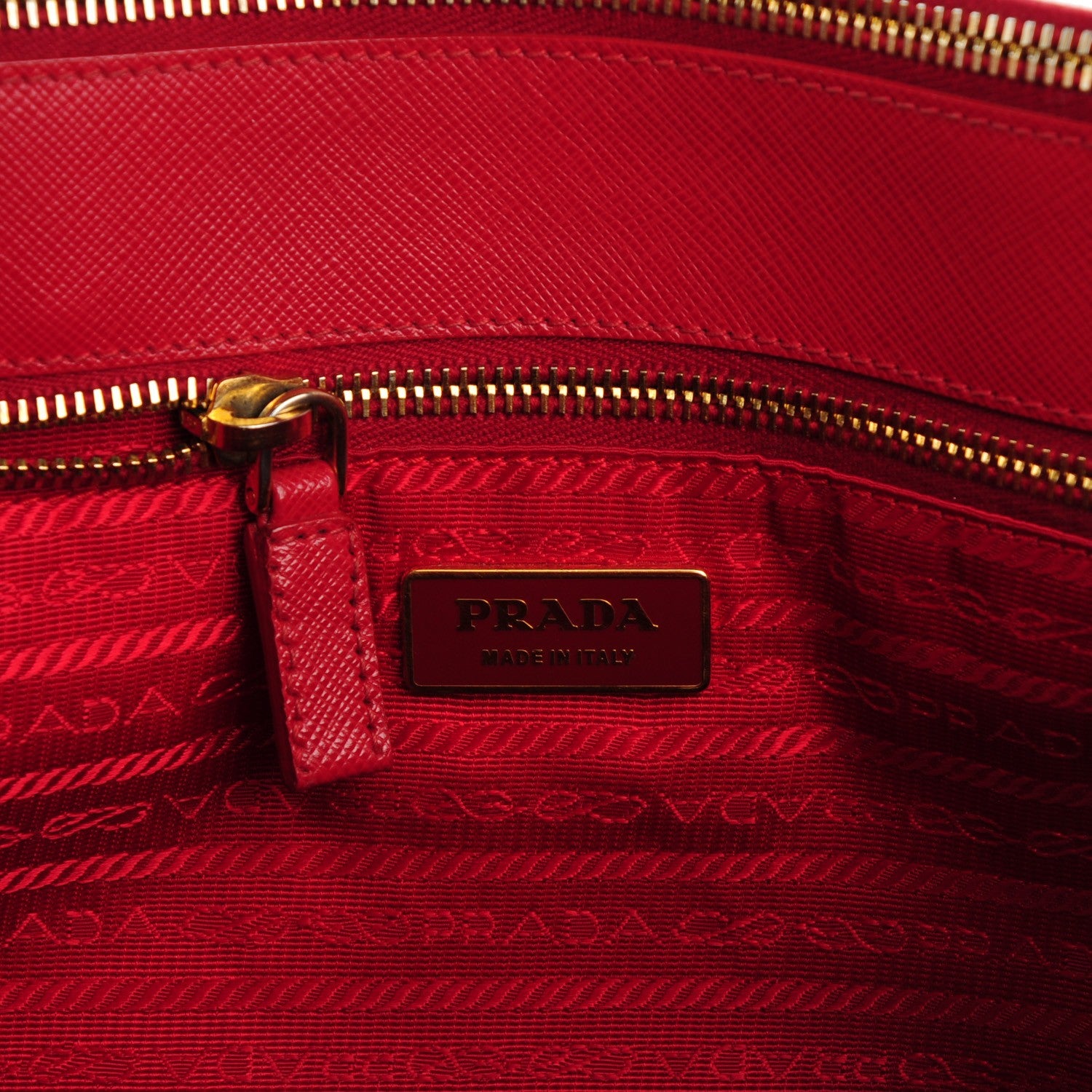 Prada Saffiano Large Galleria Double Zip Tote Fuoco 6 of 8