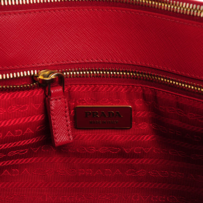Prada Saffiano Large Galleria Double Zip Tote Fuoco 6 of 8