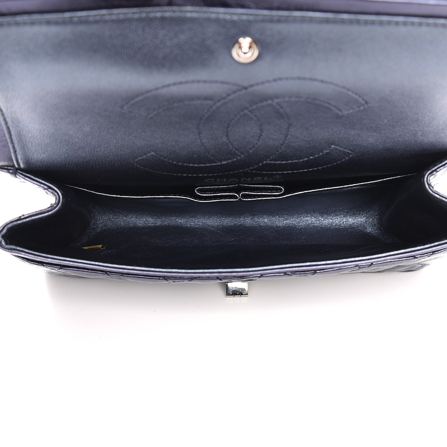 Metallic Aged Calfskin Quilted 2.55 Reissue 225 Flap Blue