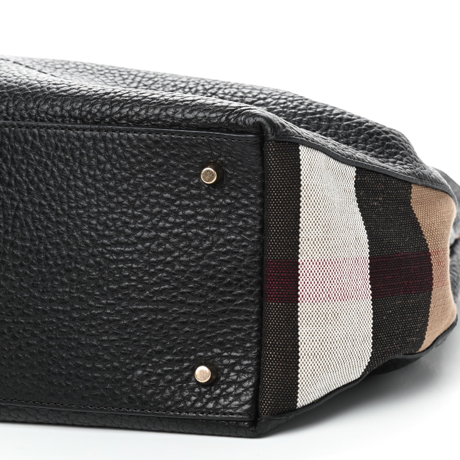 Burberry Grainy Calfskin House Check Medium Maidstone Black 7 of 10