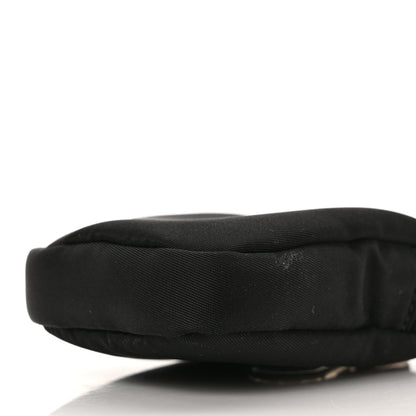 Prada Re-Nylon Pocket Metal Triangle Logo Padded Mini Key Chain Pouch Black 7 of 7
