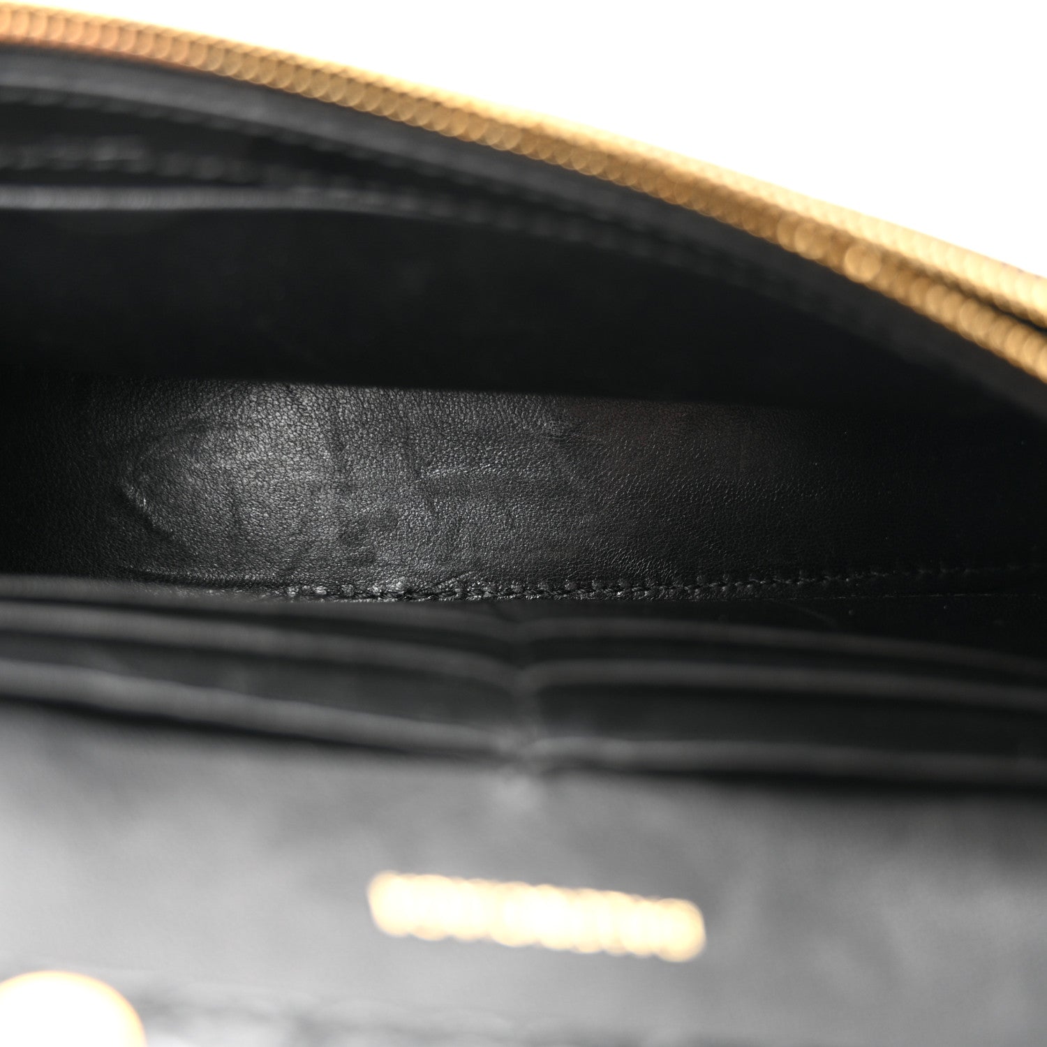Balenciaga Shiny Calfskin Crocodile Embossed Hourglass Chain Bag Black 5 of 10