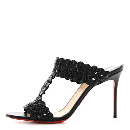 Christian Louboutin Kid Braided Calamazone 85 Sandals 40 Black 1 of 13