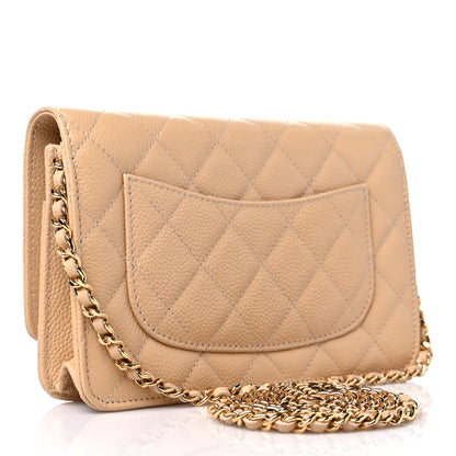 Chanel Caviar Quilted Wallet On Chain WOC Beige 3 of 11