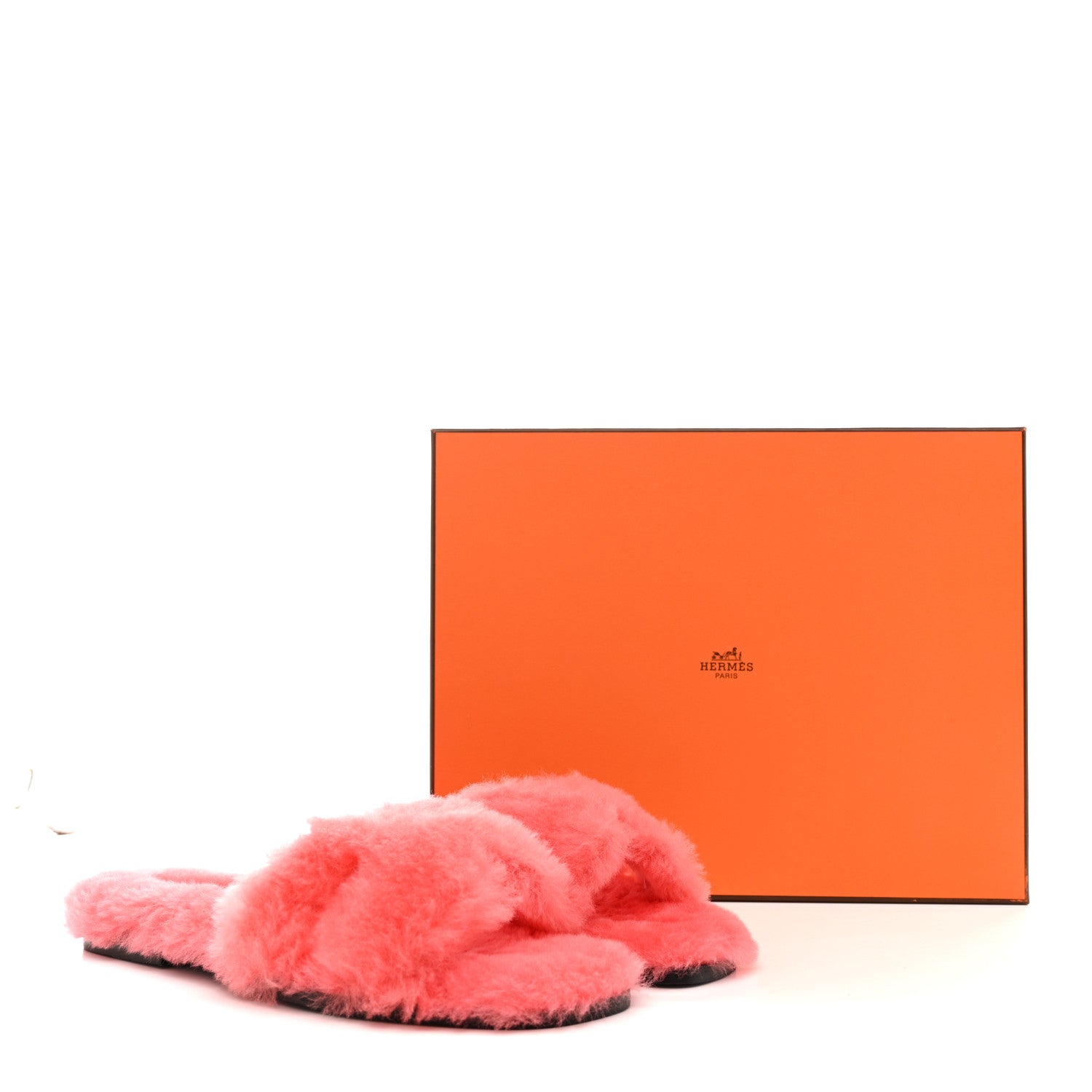 Hermes Woolskin Oran Sandals 37.5 Rose Du Desert 9 of 9