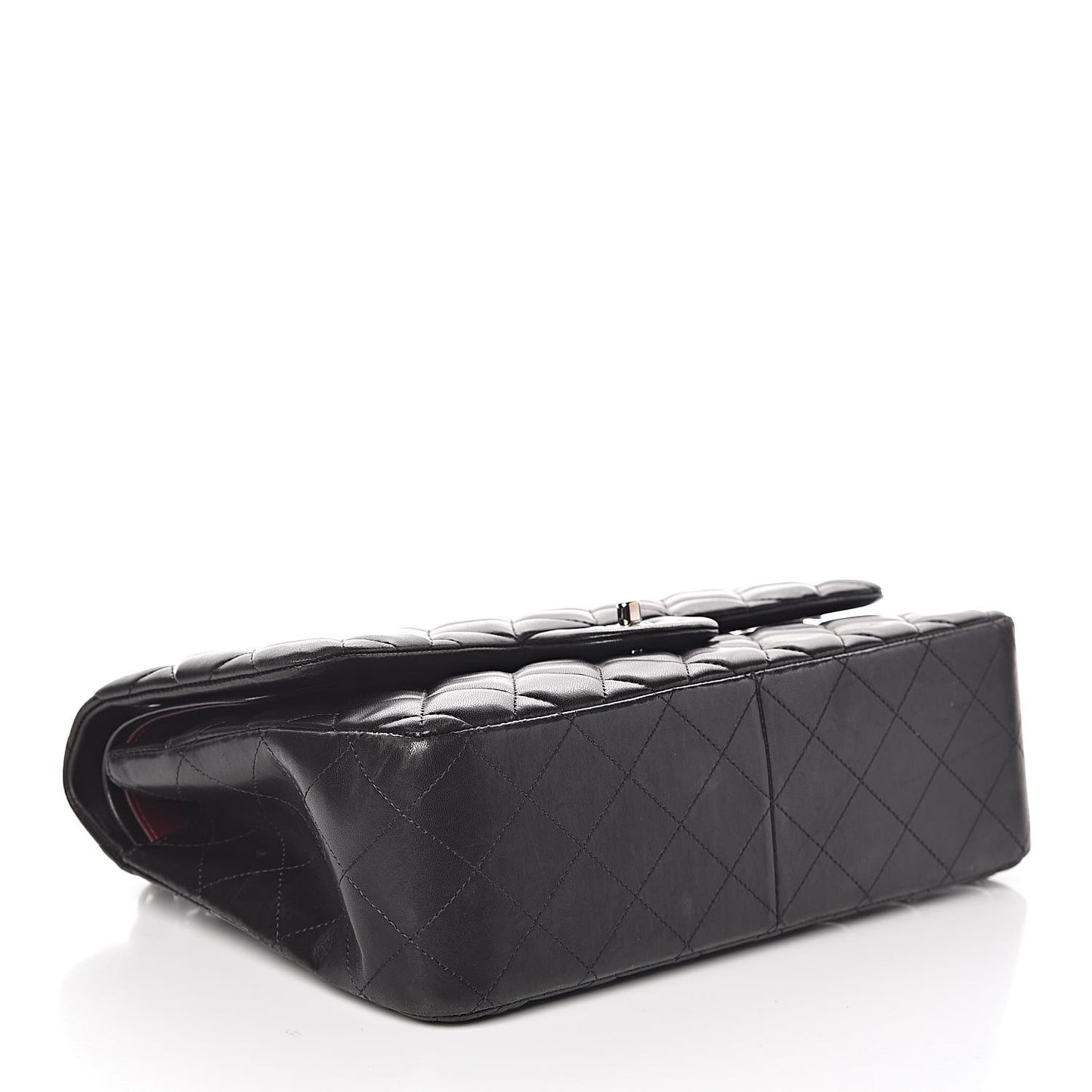 Lambskin Quilted Jumbo Double Flap Black