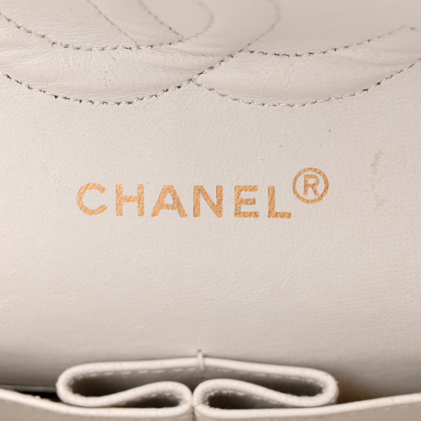 Lambskin Quilted Medium Double Flap White