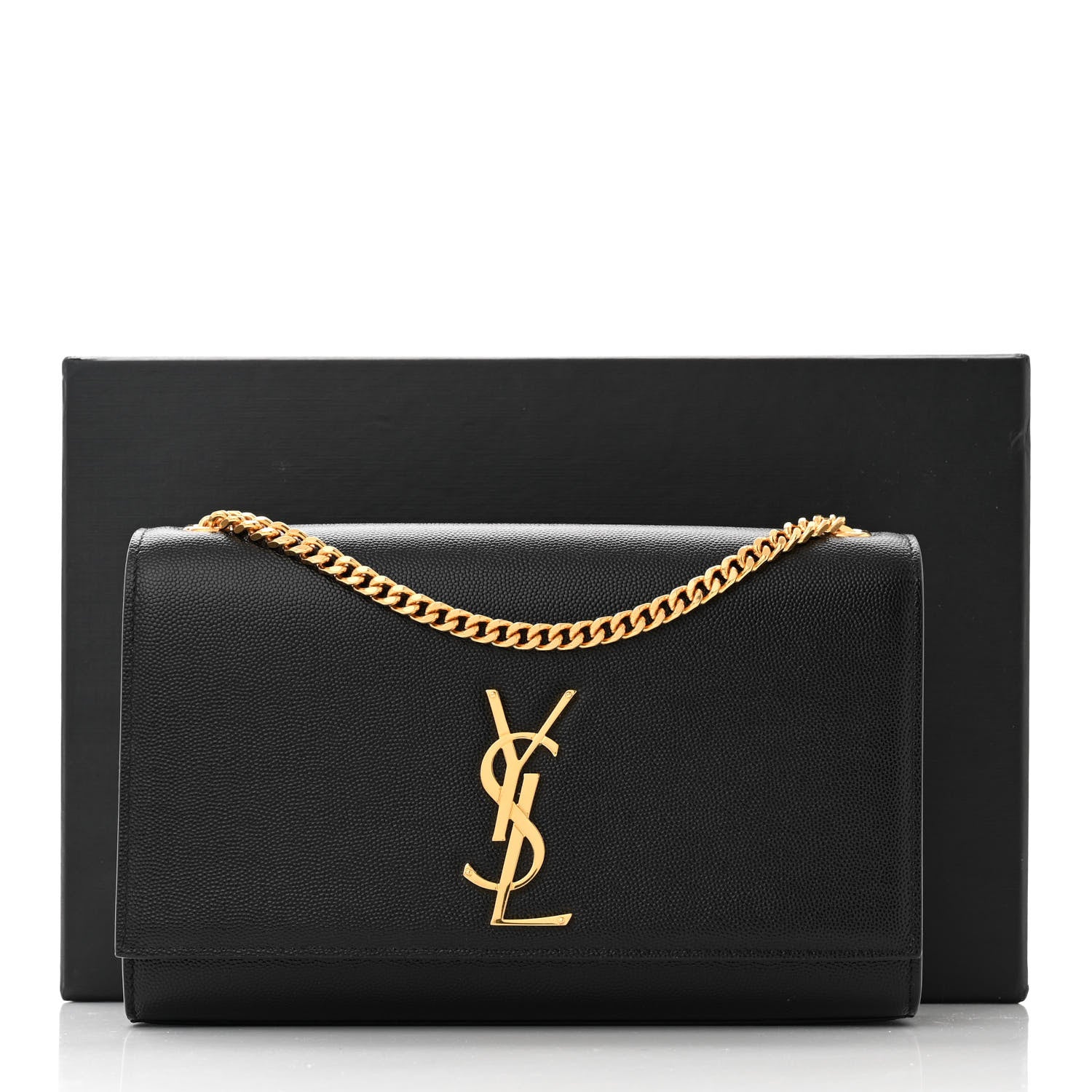 Saint Laurent SAINT LAURENT Grain De Poudre Medium Classic Monogram Kate Satchel Black 11 of 11