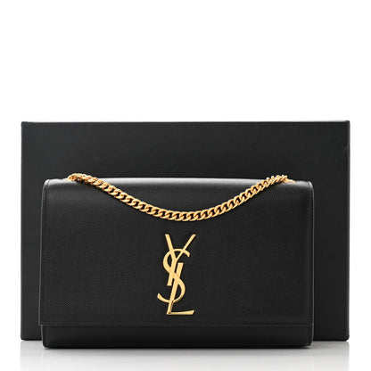Saint Laurent SAINT LAURENT Grain De Poudre Medium Classic Monogram Kate Satchel Black 11 of 11