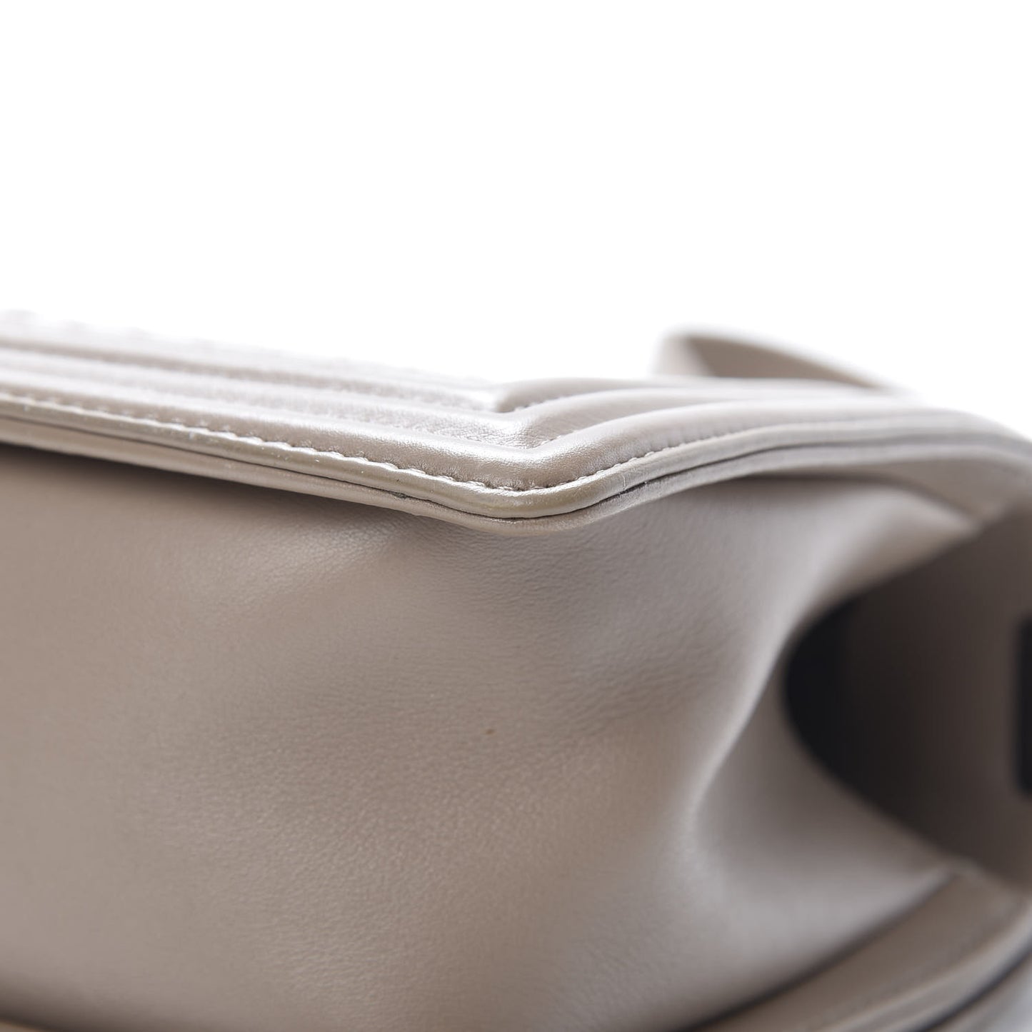 Calfskin Chevron Quilted Medium Boy Flap Taupe