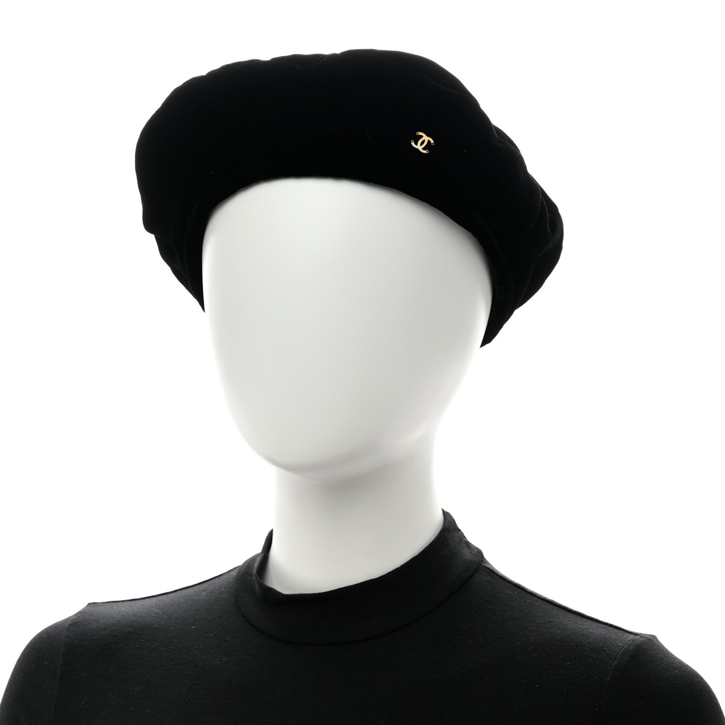 Velvet Beret Hat Black