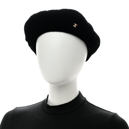 Chanel Velvet Beret Hat Black 2 of 10