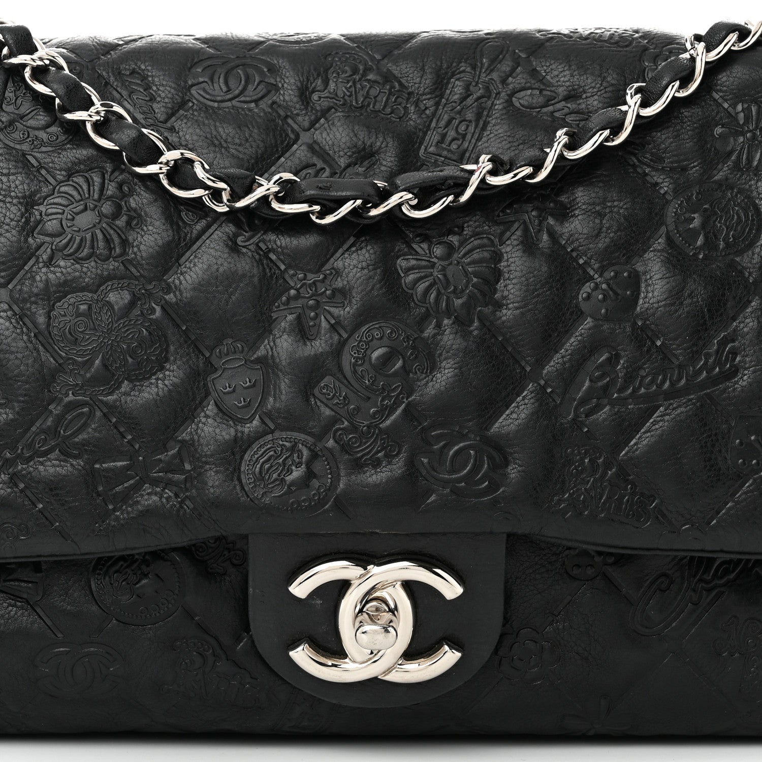 Chanel Calfskin Embossed Large Lucky Symbols Flap Black 8 of 10