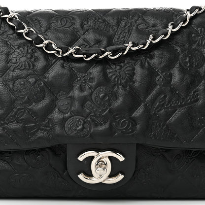 Chanel Calfskin Embossed Large Lucky Symbols Flap Black 8 of 10