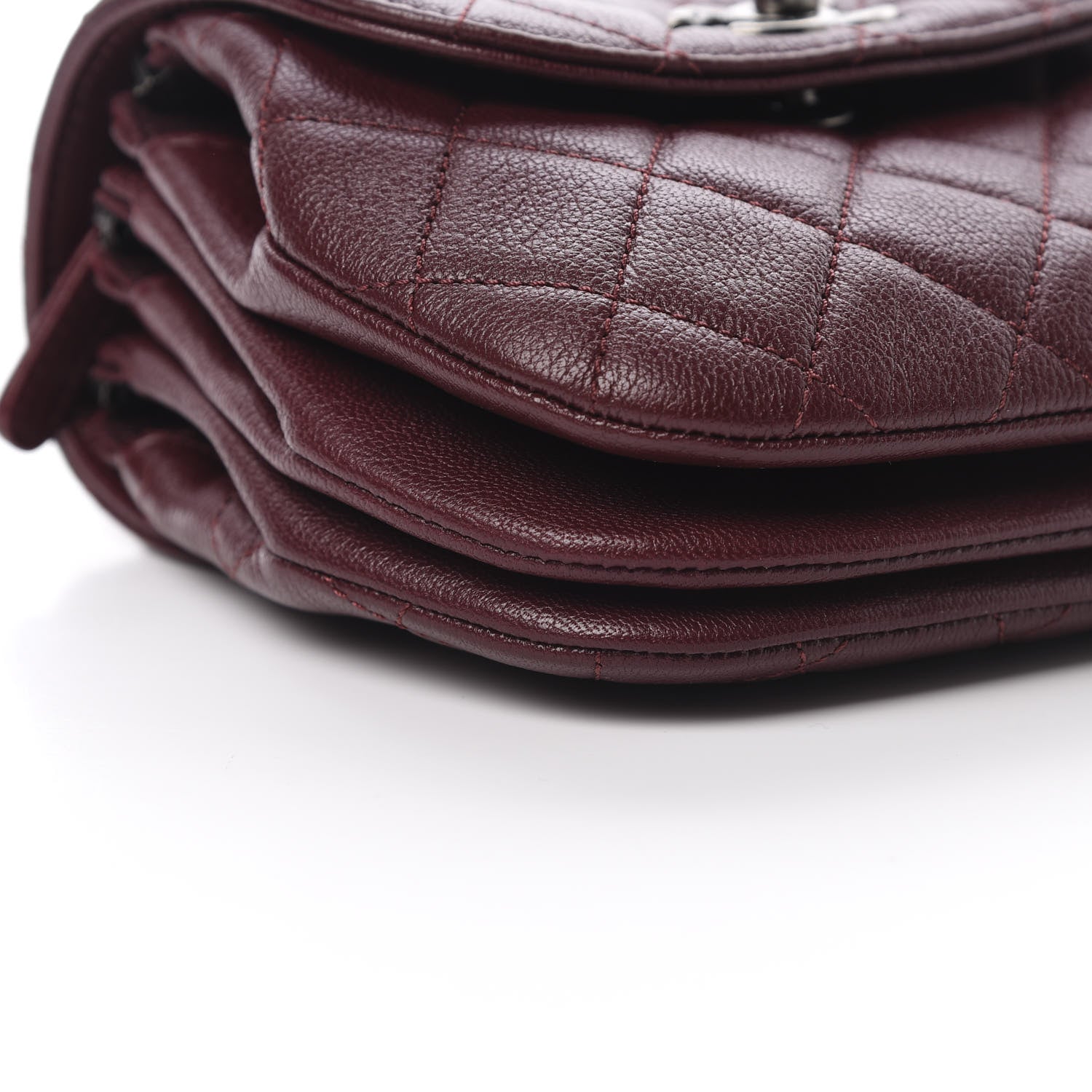 Chanel Goatskin Quilted CC Waiter Crossbody Burgundy 9 of 11