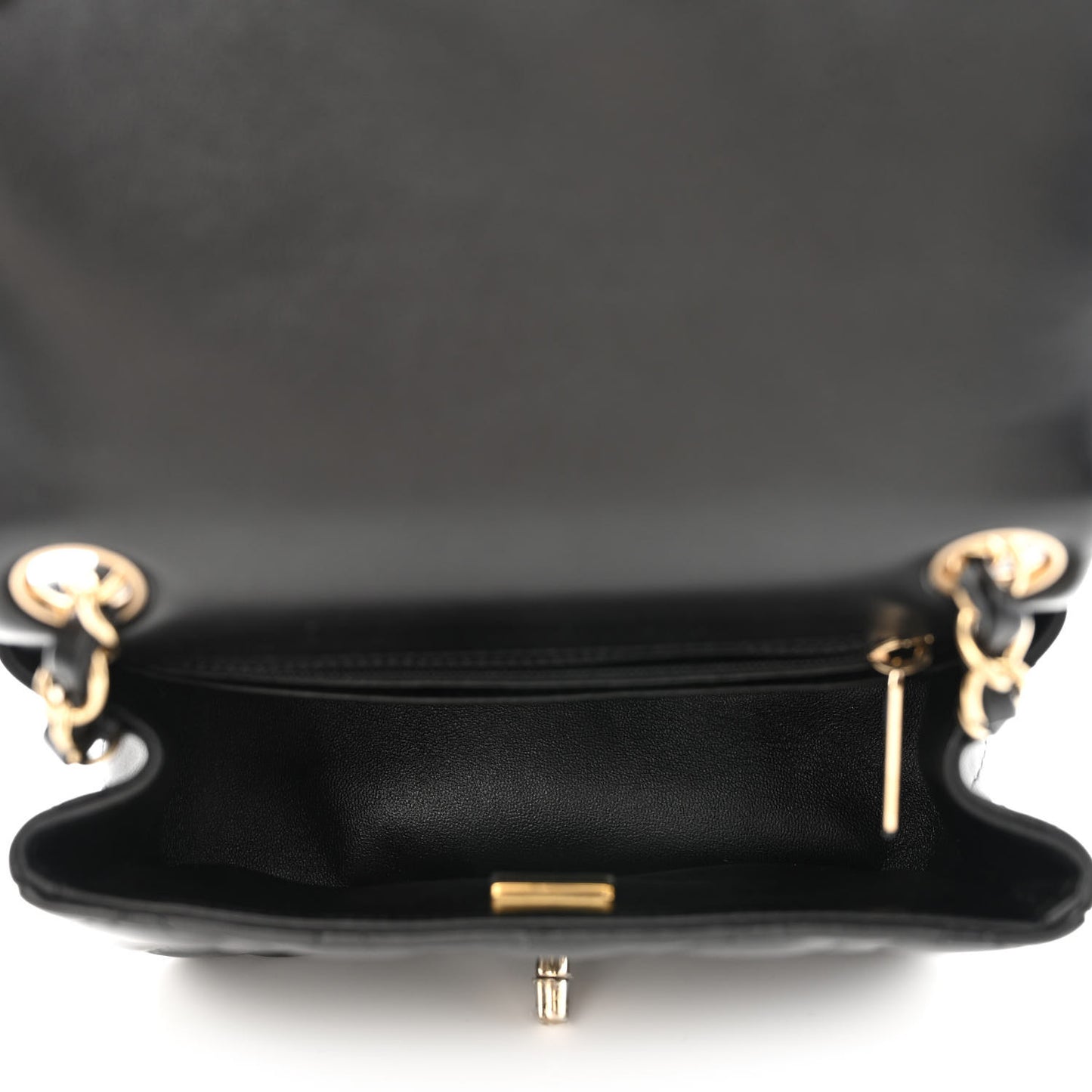 Lambskin Quilted Mini Square Flap Black