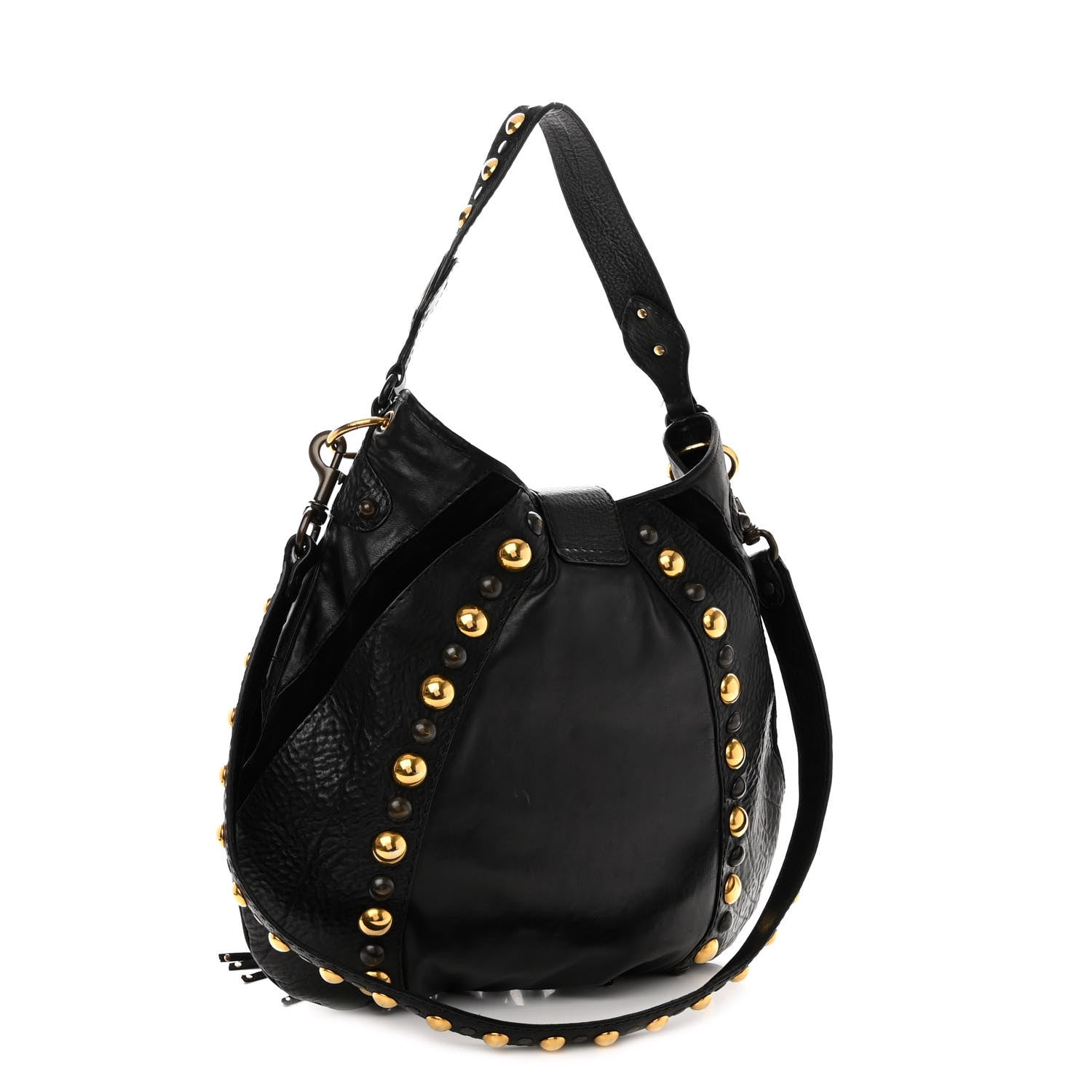 Gucci Calfskin Suede Fringe Babouska Hobo Black 3 of 15