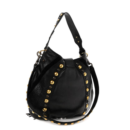 Gucci Calfskin Suede Fringe Babouska Hobo Black 3 of 15