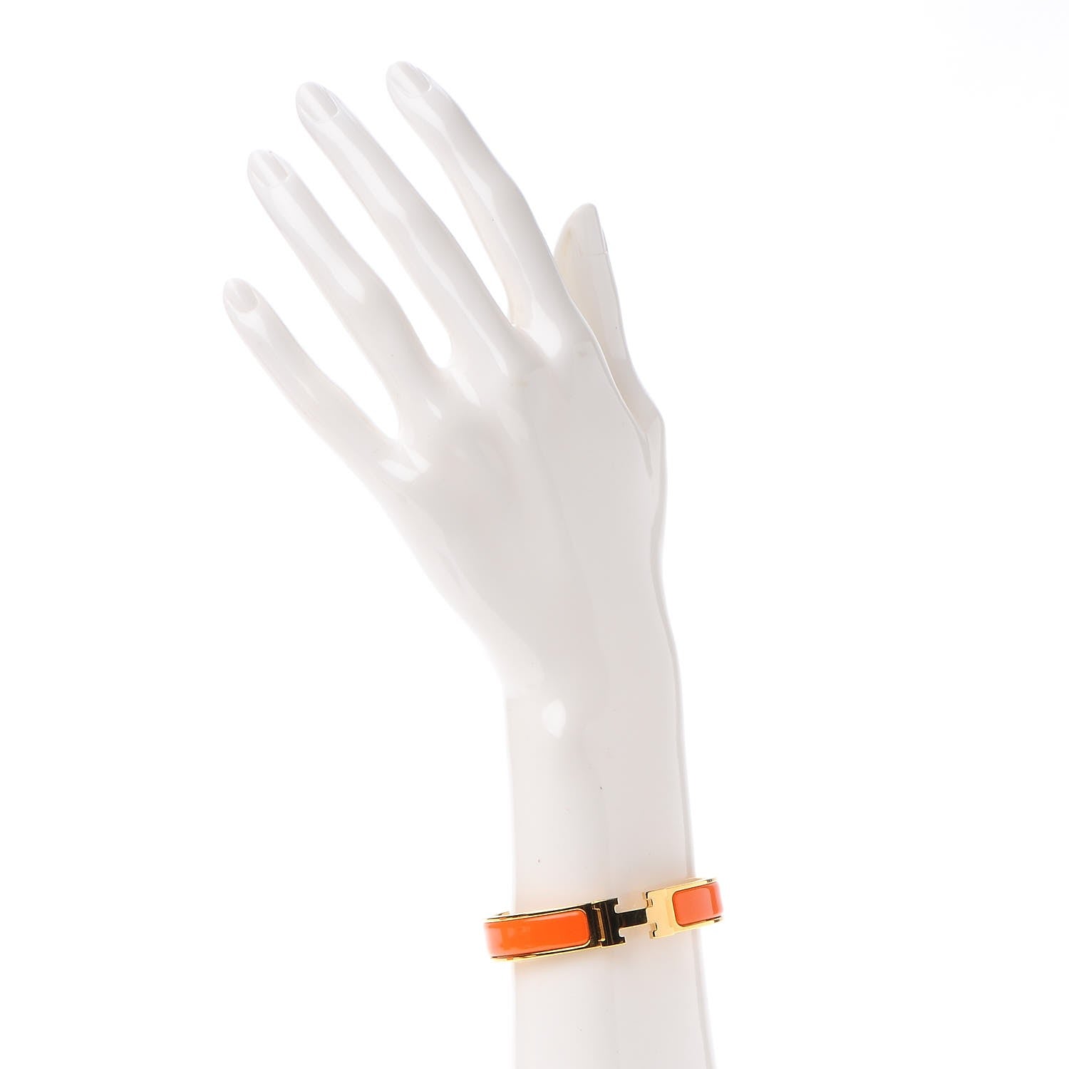 Hermes Enamel Narrow Clic Clac H Bracelet PM Orange 2 of 6
