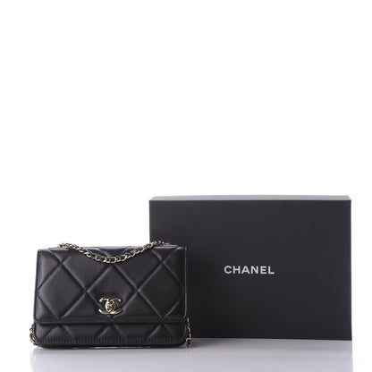 Chanel Lambskin Quilted Trendy CC Wallet On Chain WOC Black 11 of 11