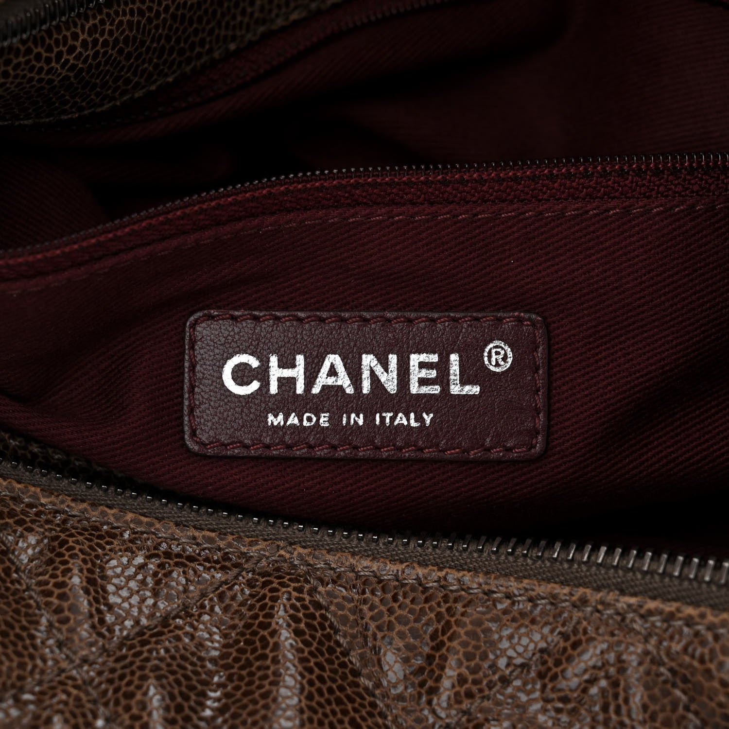 Chanel Glazed Caviar Quilted Tote Brown 6 of 10