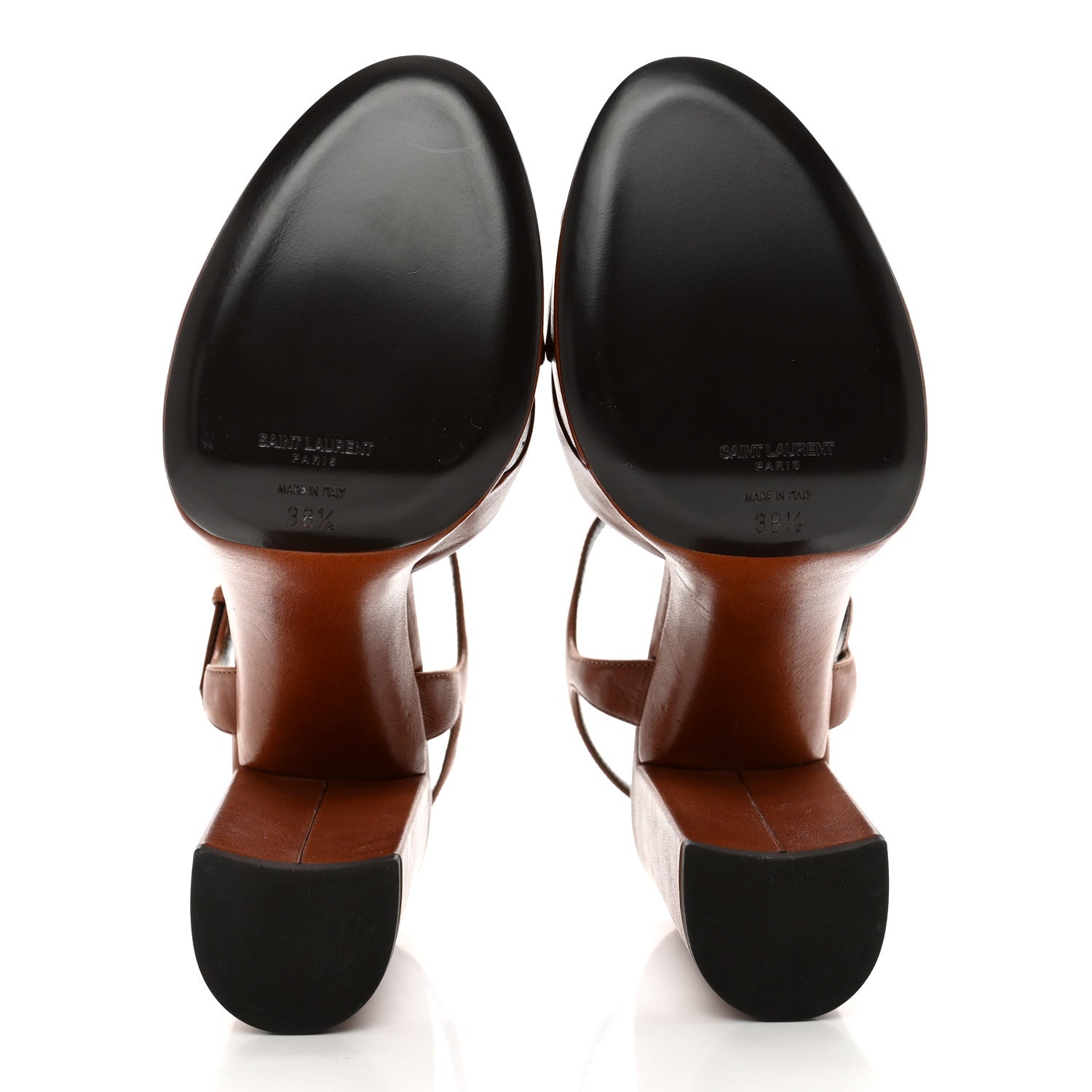 Saint Laurent Vendome Bianca 85 Platform Sandals 38.5 Cognac 5 of 9