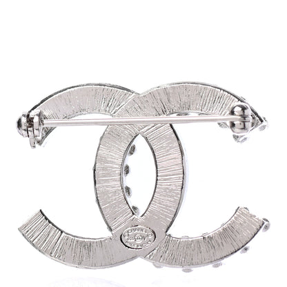 Chanel Baguette Crystal CC Brooch Silver 3 of 4