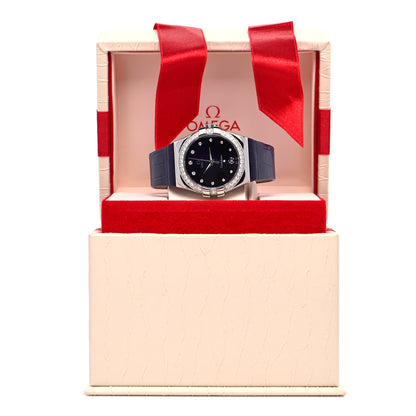 Omega Stainless Steel Calfskin Diamond Bezel 35mm Constellation Quartz Watch Purple 123.18.35.60.60.001 6 of 6