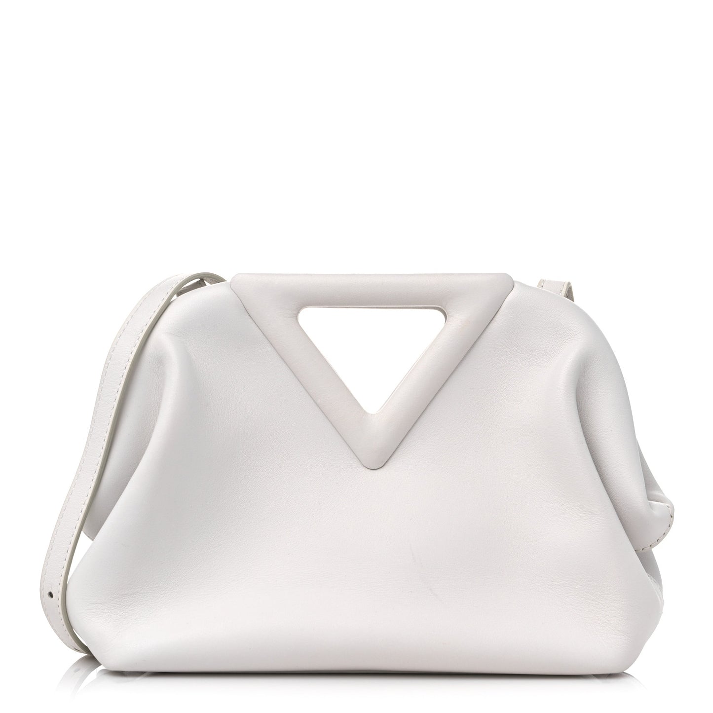 Calfskin The Point Triangle Bag Chalk