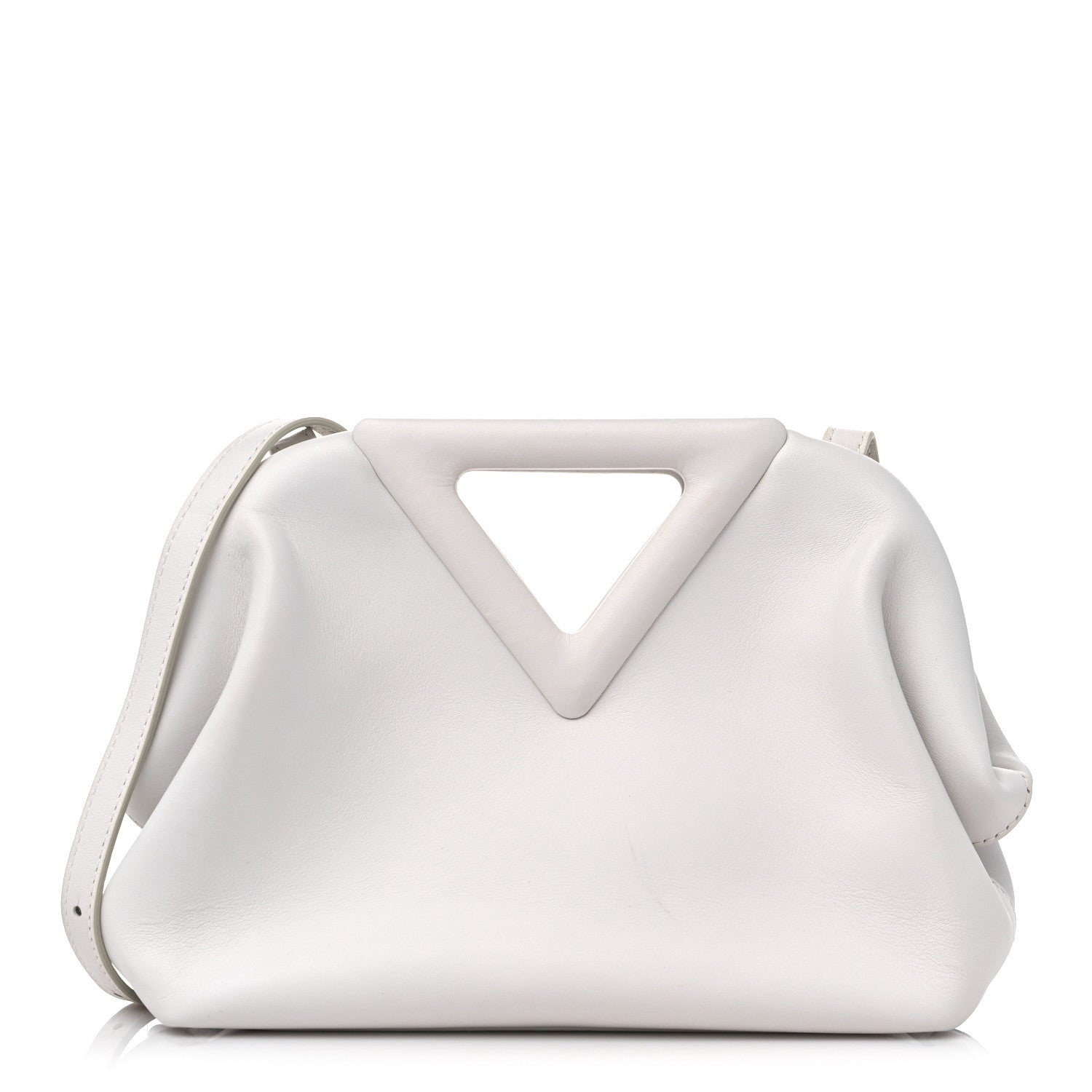 Bottega Veneta Calfskin The Point Triangle Bag Chalk 1 of 12