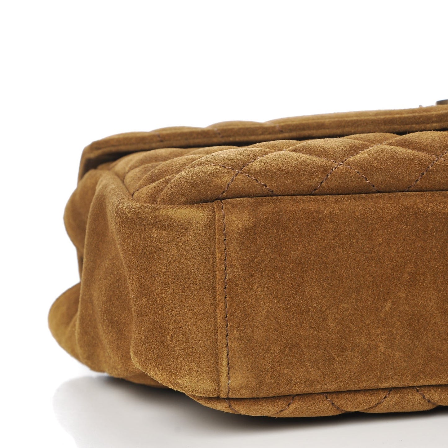 Suede Tri-Quilt Monogram Medium College Bag Ochre