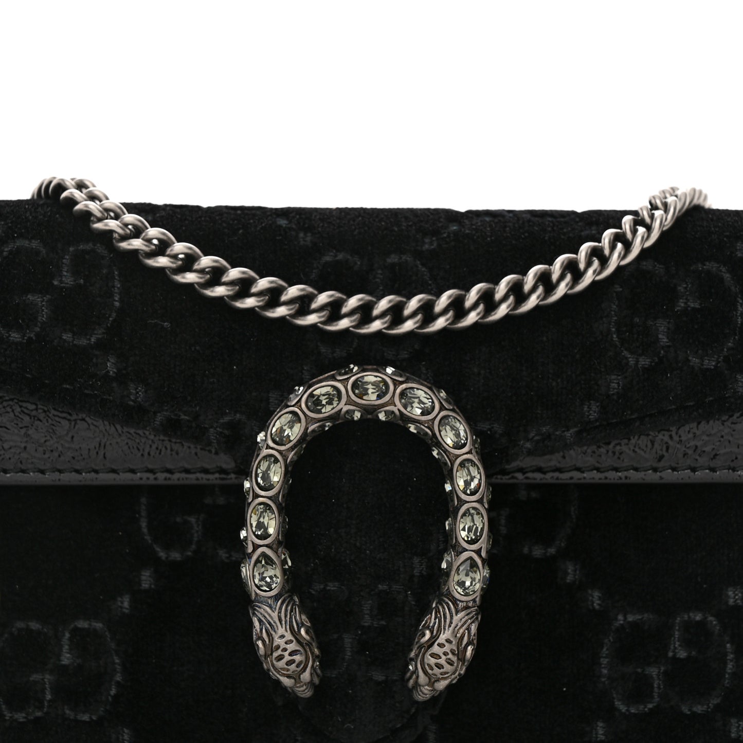 Velvet GG Monogram Super Mini Dionysus Shoulder Bag Black