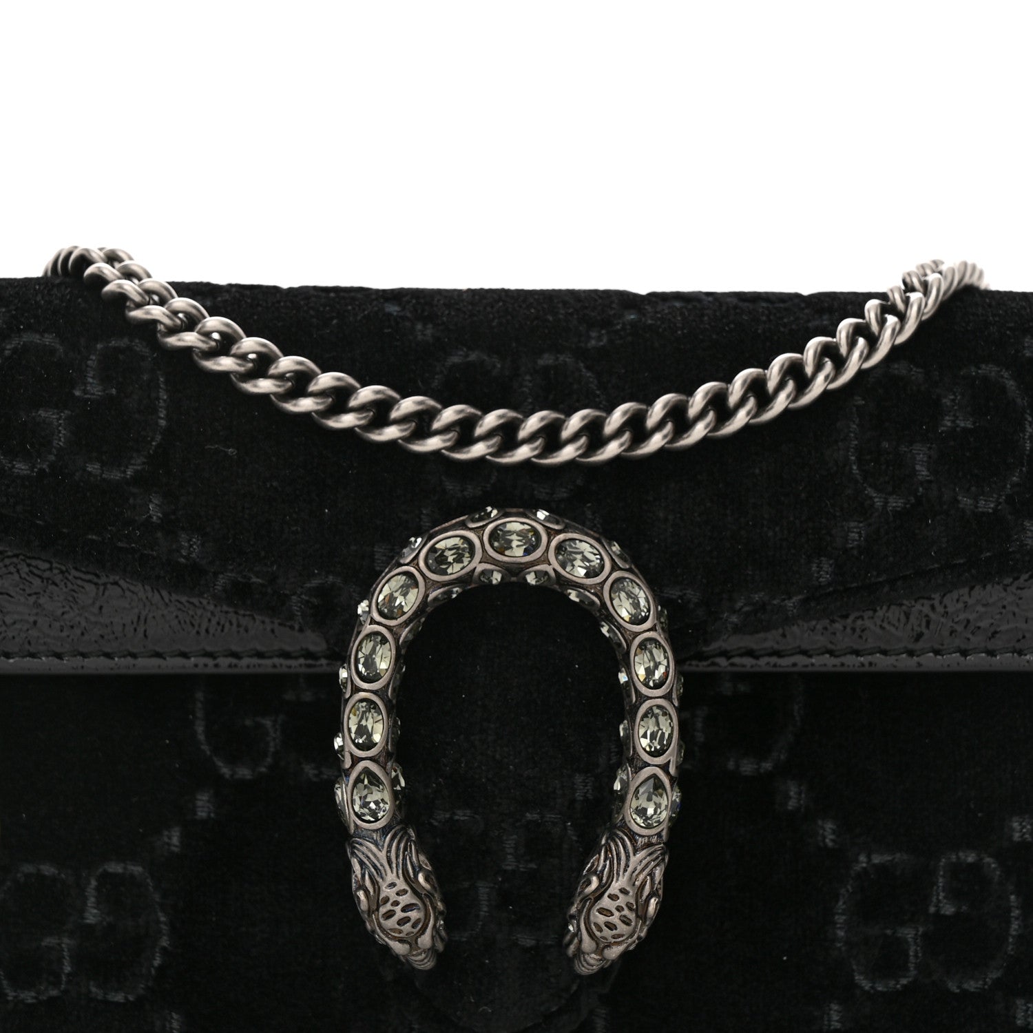 Gucci Velvet GG Monogram Super Mini Dionysus Shoulder Bag Black 7 of 9