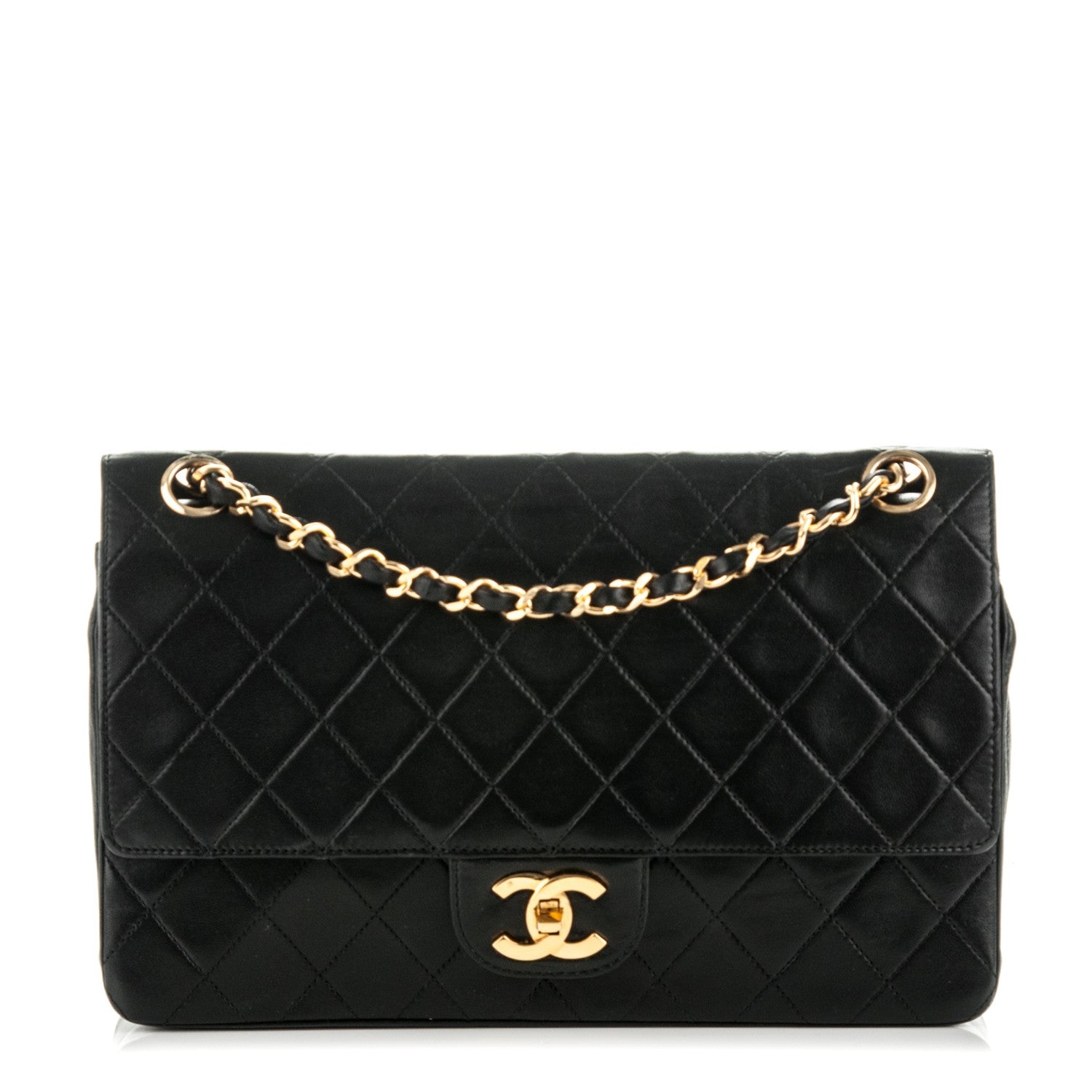 Chanel Lambskin Quilted Medium Double Flap Black 1 of 8