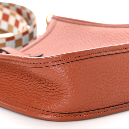 Hermes Taurillon Clemence Amazone Maxi Quadrille Evelyne TPM Cuivre Chai Nata Bleu Brume 9 of 10