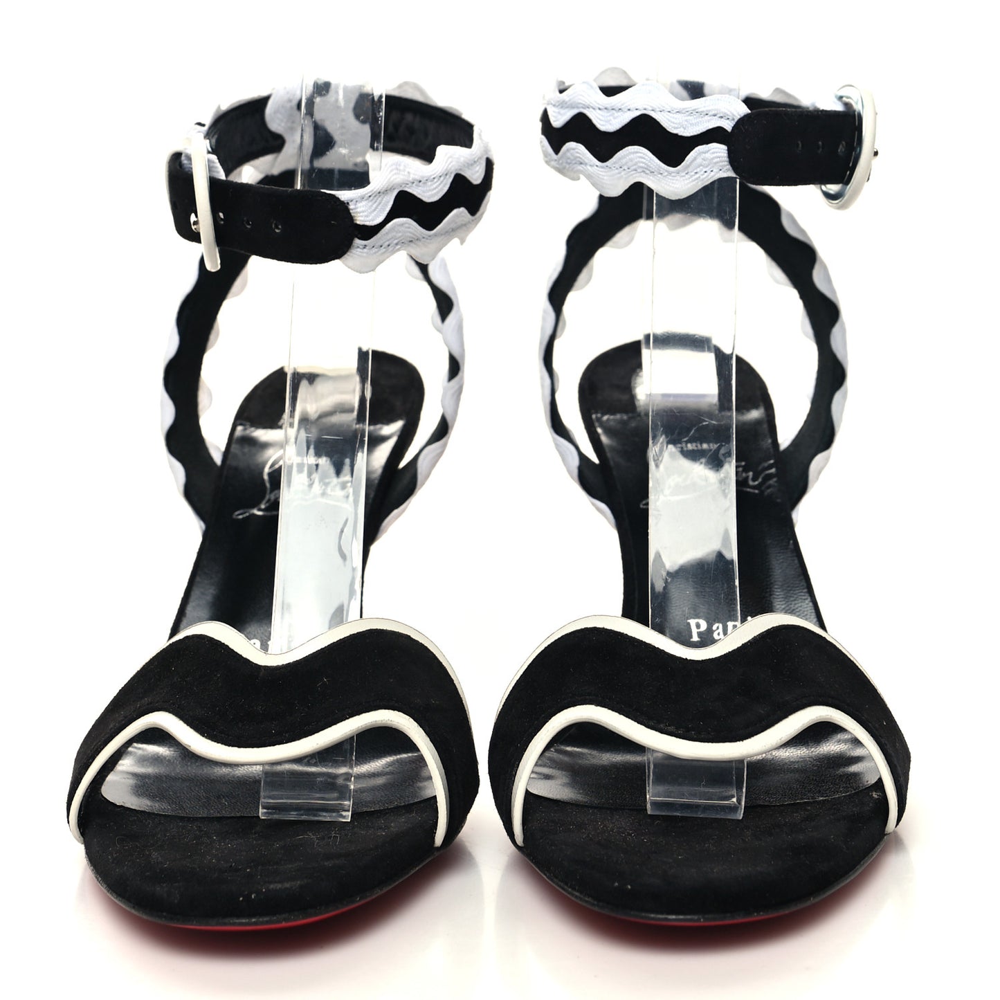 Veau Velours Corolobessa 85 Sandals 38.5 Black White