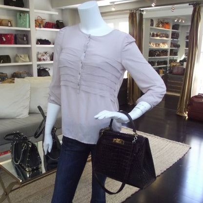 Hermes Vintage Porosus Crocodile Kelly 28 Bordeaux 2 of 11