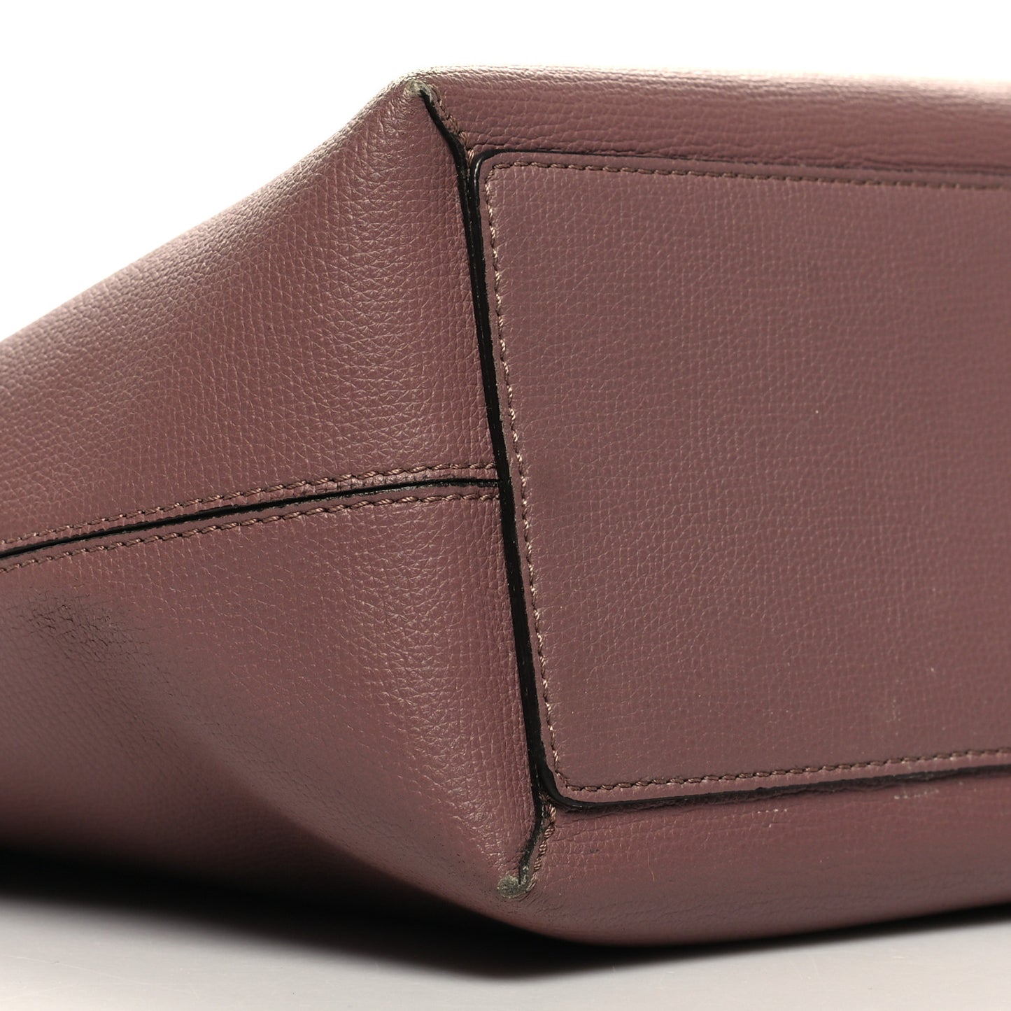 Grainy Calfskin Haymarket Check Medium Reversible Tote Light Elderberry
