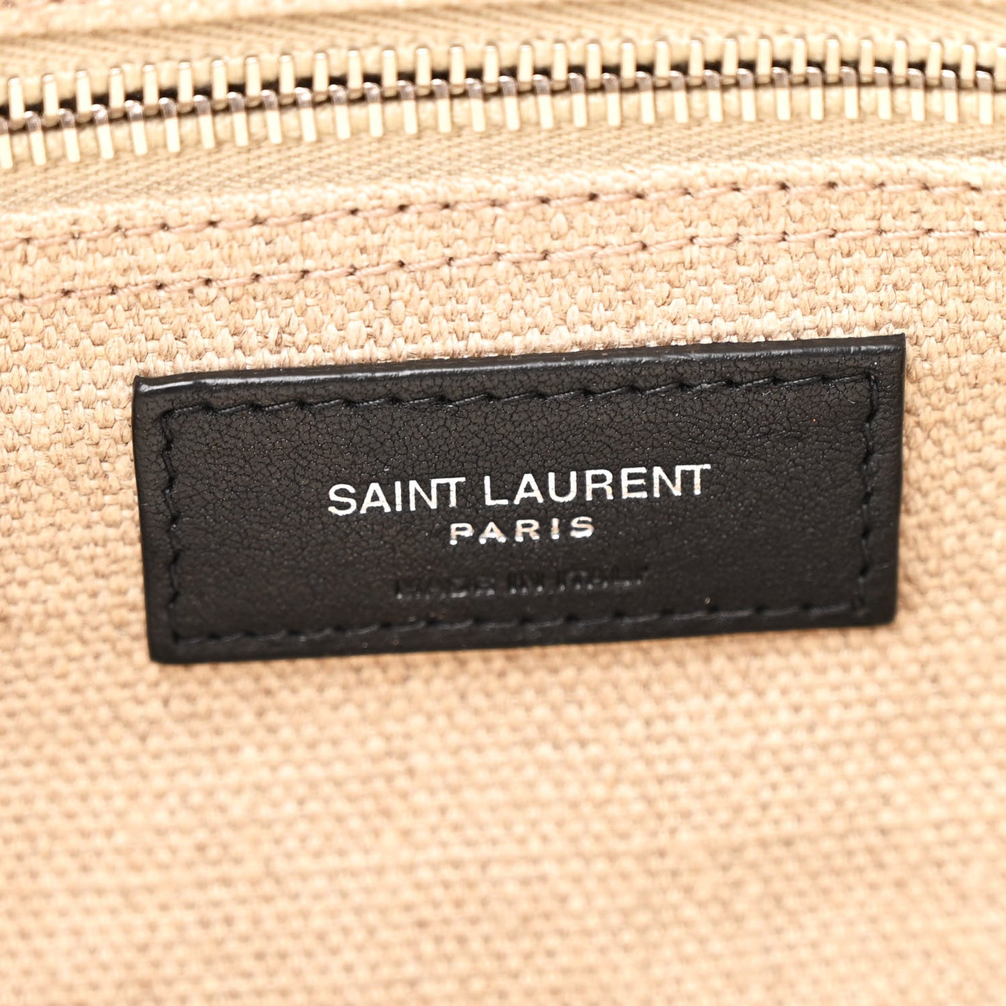 Linen Calfskin Small Rive Gauche Tote Greggio Natural