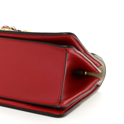 Gucci Calfskin Sylvie Web Small Queen Margaret Top Handle Bag Hibiscus Red Mystic White 10 of 10