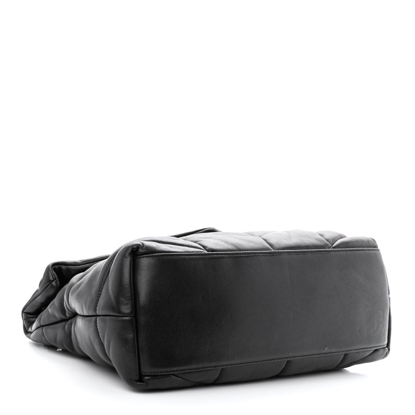 Lambskin Quilted Monogram Monochrome Medium Loulou Puffer Chain Satchel Black