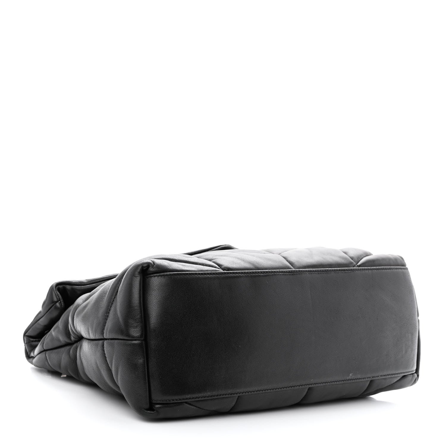 Saint Laurent Lambskin Quilted Monogram Monochrome Medium Loulou Puffer Chain Satchel Black 4 of 11
