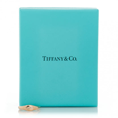 Tiffany 18K Rose Gold Diamond Micro Oval Signet Ring 57 8 5 of 5