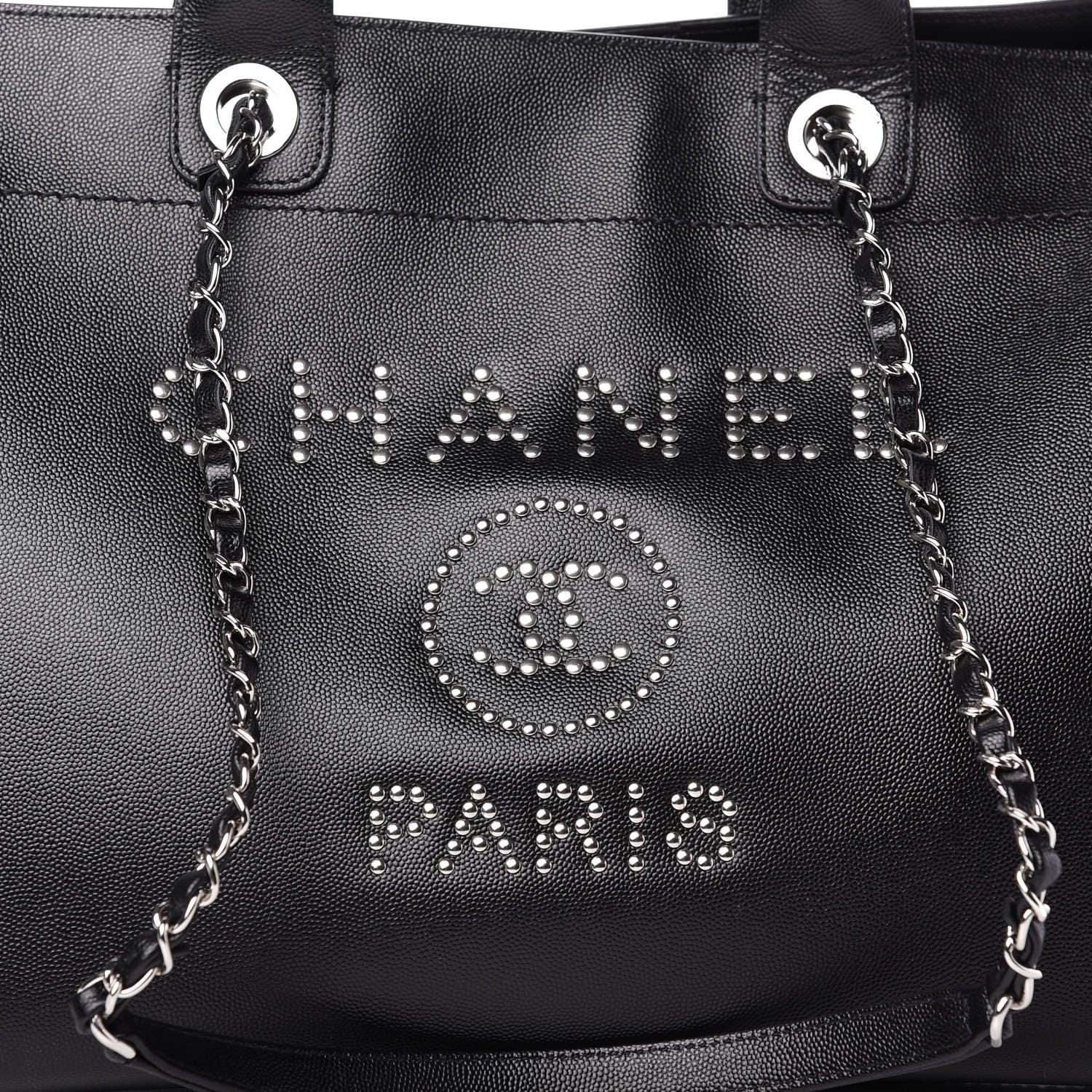 Chanel Caviar Medium Studded Deauville Tote Black 10 of 10