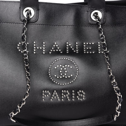 Chanel Caviar Medium Studded Deauville Tote Black 10 of 10